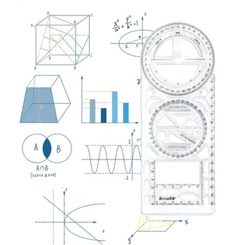 Многофункциональная геометрическая линейка Математические черновые линейки Принадлежности Шаблон для рисования для учителей портного Письма черчения Шитья