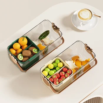 Многофункциональная рамка для сливной корзины с фруктами, многофункциональная ваза для фруктов, пластиковое блюдо для закусок, домашняя коробка для хранения с ручкой.