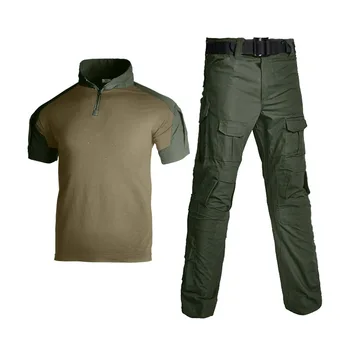 Мужская военно-тактическая боевая форма, топы Tatico, Охотничья рубашка, Страйкбольные мультикамерные брюки-карго с наколенниками, унисекс с несколькими карманами