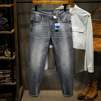 Мужские джинсы, джинсовые брюки, Уличная одежда оверсайз, хип-хоп, мешковатые джинсовые брюки в стиле ретро, Высококачественный Классический Корейский стиль, мода 7XL