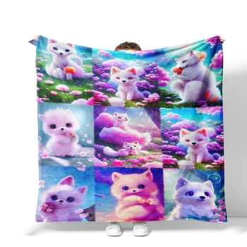 Мягкое офисное одеяло, фланель + коралловое плюшевое прямоугольное одеяло с рисунком nine palace fox, детское одеяло, молочный плюш so