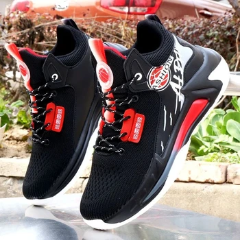 Новая брендовая баскетбольная обувь, мужская спортивная обувь с высоким берцем, Удобные черные кроссовки, мужские амортизирующие Hombre Athletic sapato masculino
