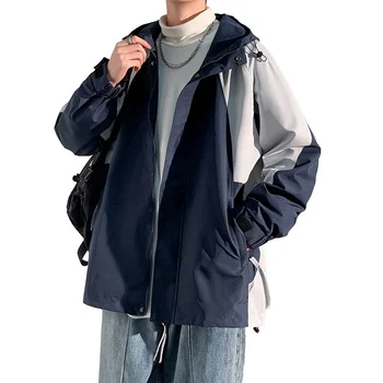 Новая дизайнерская куртка в гонконгском стиле, свободное повседневное пальто, подол в тон, кулиска, капюшон, куртка на молнии