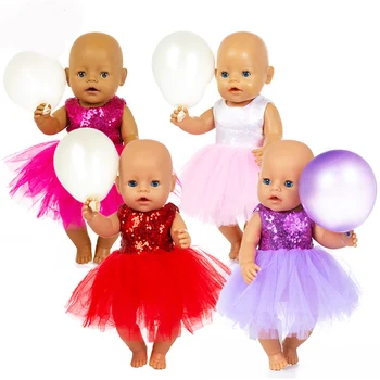Новый головной убор + платье, кукольная одежда, размер 17 дюймов на 43 см, одежда для новорожденных кукол, аксессуары для кукол