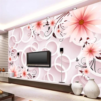 обои papel de parede на заказ цветок мечты 3D papel parede круговая фреска гостиная спальня фон обои из папье-маше