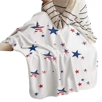 Одеяло с изображением американского флага 4 июля, одеяло с рисунком звездного флага Ко Дню Независимости, Дышащее патриотическое одеяло 4 июля