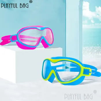 Очки для плавания для мальчиков и девочек, силиконовые водонепроницаемые, противотуманные, детские очки для дайвинга в большой оправе высокой четкости E181