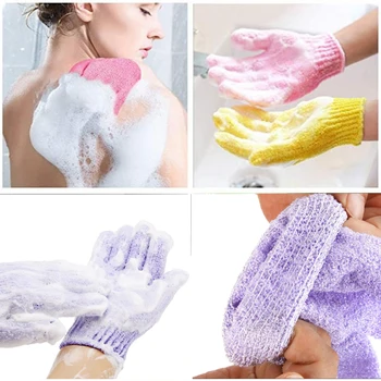 Перчатки для ленивой ванны, бытовое полотенце для душа, Скраб для мытья тела, Отшелушивающая рукавица, Устойчивая к скольжению, Удобные перчатки для чистки при купании