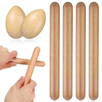 Песочные яйца Музыкальные Инструменты Ударные Деревянные Клавы Деревянные Ритмические палочки для начинающих малышей