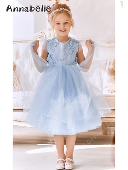 Платье принцессы для девочек Annabelle, платье с аппликациями, платье для девочек без рукавов, Новости моды, платье для вечеринки по случаю дня рождения для девочек