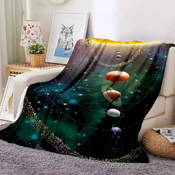 Покрывало Galaxy Stars, ультралегкая, мягкая плюшевая фланель, место для дивана, кровати, кушетки, офиса, лучший подарок