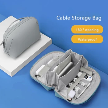 Портативная цифровая сумка для хранения, водонепроницаемый электронный кабельный органайзер, USB-разъем для зарядного устройства, сумка для хранения, дорожный кабельный органайзер