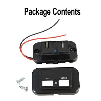 Разъем для быстрого зарядного устройства с двумя USB-портами, розетка питания для нескольких устройств с PD + QC3 0 и устойчивым к царапинам корпусом