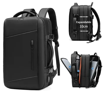 Расширяемый Деловой Рюкзак Для мужчин, Водонепроницаемые Школьные 17-дюймовые Рюкзаки для ноутбуков, USB-дорожная сумка, Многофункциональный Мужской рюкзак, Мода