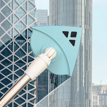 Регулируемая двусторонняя магнитная салфетка для стекол со стержнями, набор для чистки стекла в многоэтажном здании, Треугольная щетка для чистки