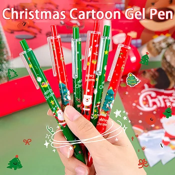 Рождественская тематика, Гелевая ручка для печати 0,5 мм, креативный мультяшный подарок школьнику, Канцелярские принадлежности, Офисная Милая ручка для письма, Рождественские принадлежности