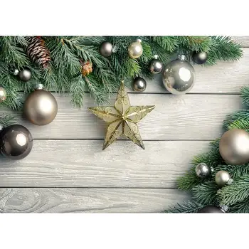 Рождественские шары Сосновая звезда, деревянная доска, фотографические фоны, Виниловые фоны для детей, детские игрушки, Фотофон, Фотостудия