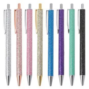 Роскошная металлическая шариковая ручка 1,0 мм с блестящими ручками Oil Flow Канцелярские принадлежности для офиса, школьные принадлежности, прямая поставка