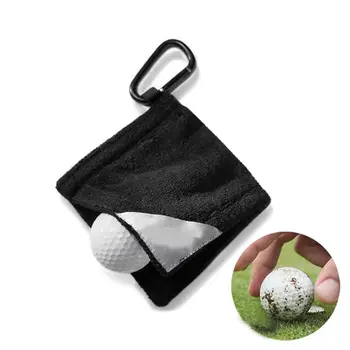с зажимом для полотенец для мяча для гольфа, чехол для аксессуаров, противоскользящий карман для полотенец для гольфа, черная сумка для гольфа из микрофибры, женская сумка для гольфа