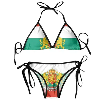 Сексуальное бикини, женский купальник, пуш-ап, купальники из двух частей, купальник с флагом Болгарии, пляжная одежда бразильского