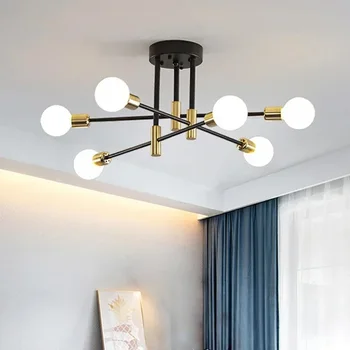 Современный подвесной светильник для гостиной, столовой, спальни, многоголовая люстра, светильник E27, винтажный подвесной светильник Luster indooor
