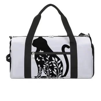 Спортивная сумка с изображением кошки, птицы, цветка, милые спортивные сумки для выходных с животными, Большая дорожная сумка для тренировок, изготовленная на заказ, Красочная сумка для фитнеса для мужчин и женщин