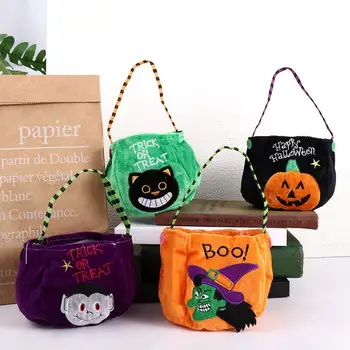 Сумка-тоут в виде тыквы на Хэллоуин, сумка для конфет для детей, реквизит для украшения Хэллоуина, Подарочная корзина, ведро для хранения
