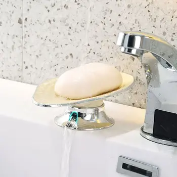 Съемная мыльница со свободным вращением на 360 °, Влагостойкий держатель для мыльницы, роскошный футляр для хранения мыла в форме листа для ванной комнаты