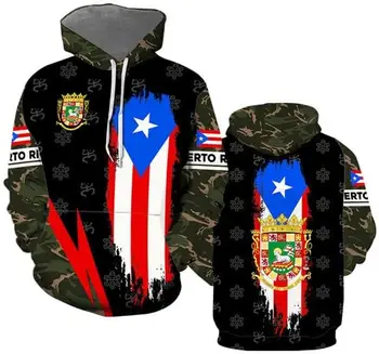 Толстовка с персонализированным названием, 3D толстовка Пуэрто-Рико, толстовка с винтажным черным рисунком, толстовка на молнии, толстовка с флагом Пуэрто-Рико Унисекс