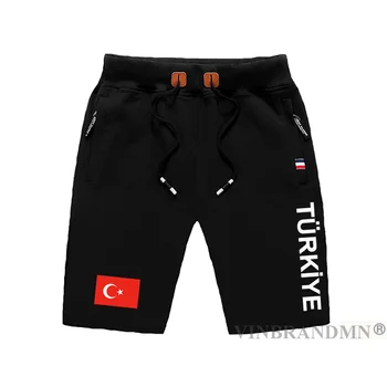 Турецкие мужские шорты, пляжные новые мужские пляжные шорты, тренировочный флаг, карман на молнии, спортивная повседневная одежда 2023, турецкий, Turk country TR