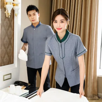 Униформа уборщицы - Женская летняя одежда для уборки номеров в отелях с короткими рукавами