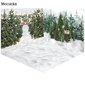 Ферма с рождественской елкой Моксика, фоны для фотосъемки, Зимний снег, Рождественские каникулы, Детский семейный фон для портрета, фотостудия