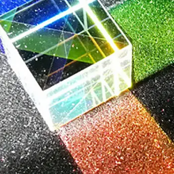 Физическое оптическое стекло X-cube Dichroic Cube Prism RGB Combiner Splitter Обучающий подарочный класс Обучающая игрушка по физике