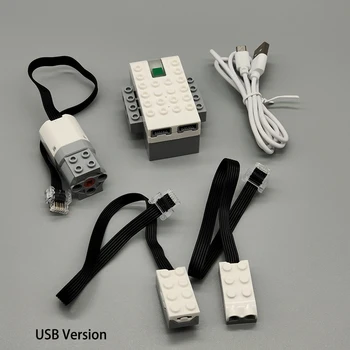Функция питания WEDO 2.0, высокотехнологичный концентратор, версия для зарядки через USB, строительные блоки, совместимые с игрушками LEGO Bricks, мотор / датчик