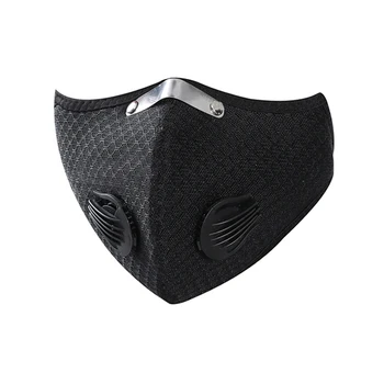 Хлопчатобумажная маска для лица С фильтром дыхательного клапана Многоразовые Моющиеся Маски Модная маска для лица для рта С защитой от пыли и активированного угля