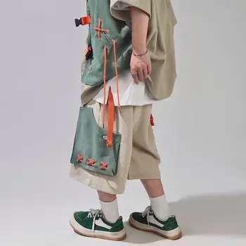 Шорты-карго ARENS в стиле хип-хоп, мужские баскетбольные шорты, мужская одежда для пар оверсайз, японская стильная одежда, Летние карманы в стиле пэчворк.